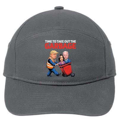 Time To Take Out The Garbage Funny Trump Anti Harris Biden 7-Panel Snapback Hat