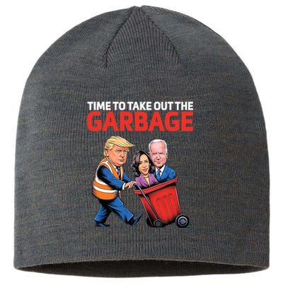 Time To Take Out The Garbage Funny Trump Anti Harris Biden Sustainable Beanie