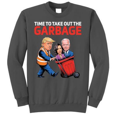 Time To Take Out The Garbage Funny Trump Anti Harris Biden Tall Sweatshirt