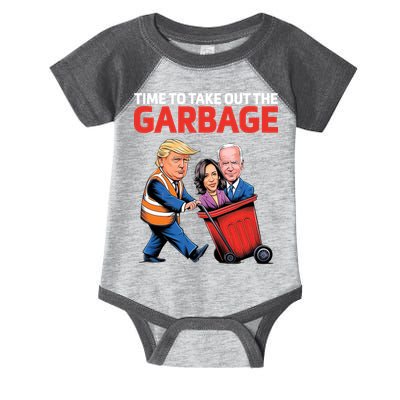 Time To Take Out The Garbage Funny Trump Anti Harris Biden Infant Baby Jersey Bodysuit