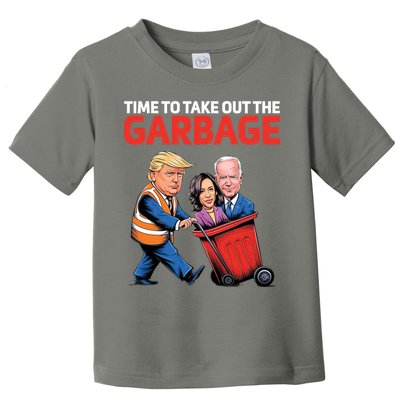 Time To Take Out The Garbage Funny Trump Anti Harris Biden Toddler T-Shirt