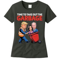 Time To Take Out The Garbage Funny Trump Anti Harris Biden Womens T-Shirt