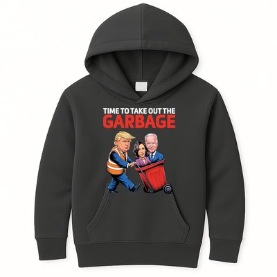 Time To Take Out The Garbage Funny Trump Anti Harris Biden Kids Hoodie