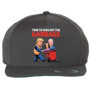 Time To Take Out The Garbage Funny Trump Anti Harris Biden Wool Snapback Cap