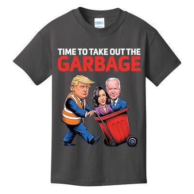 Time To Take Out The Garbage Funny Trump Anti Harris Biden Kids T-Shirt
