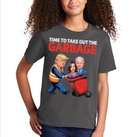 Time To Take Out The Garbage Funny Trump Anti Harris Biden Kids T-Shirt