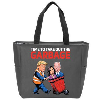 Time To Take Out The Garbage Funny Trump Anti Harris Biden Zip Tote Bag