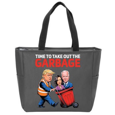 Time To Take Out The Garbage Funny Trump Anti Harris Biden Zip Tote Bag