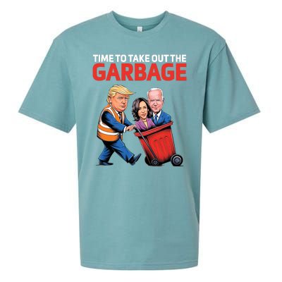 Time To Take Out The Garbage Funny Trump Anti Harris Biden Sueded Cloud Jersey T-Shirt