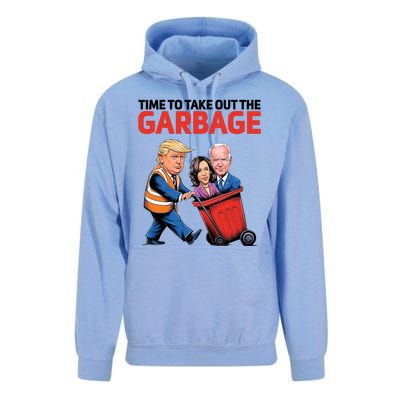 Time To Take Out The Garbage Funny Trump Anti Harris Biden Unisex Surf Hoodie