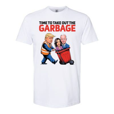 Time To Take Out The Garbage Funny Trump Anti Harris Biden Softstyle CVC T-Shirt