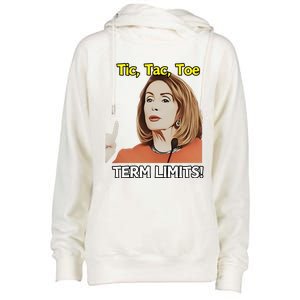 Tic Tac Toe Term Limits Heavyweight Womens Funnel Neck Pullover Hood