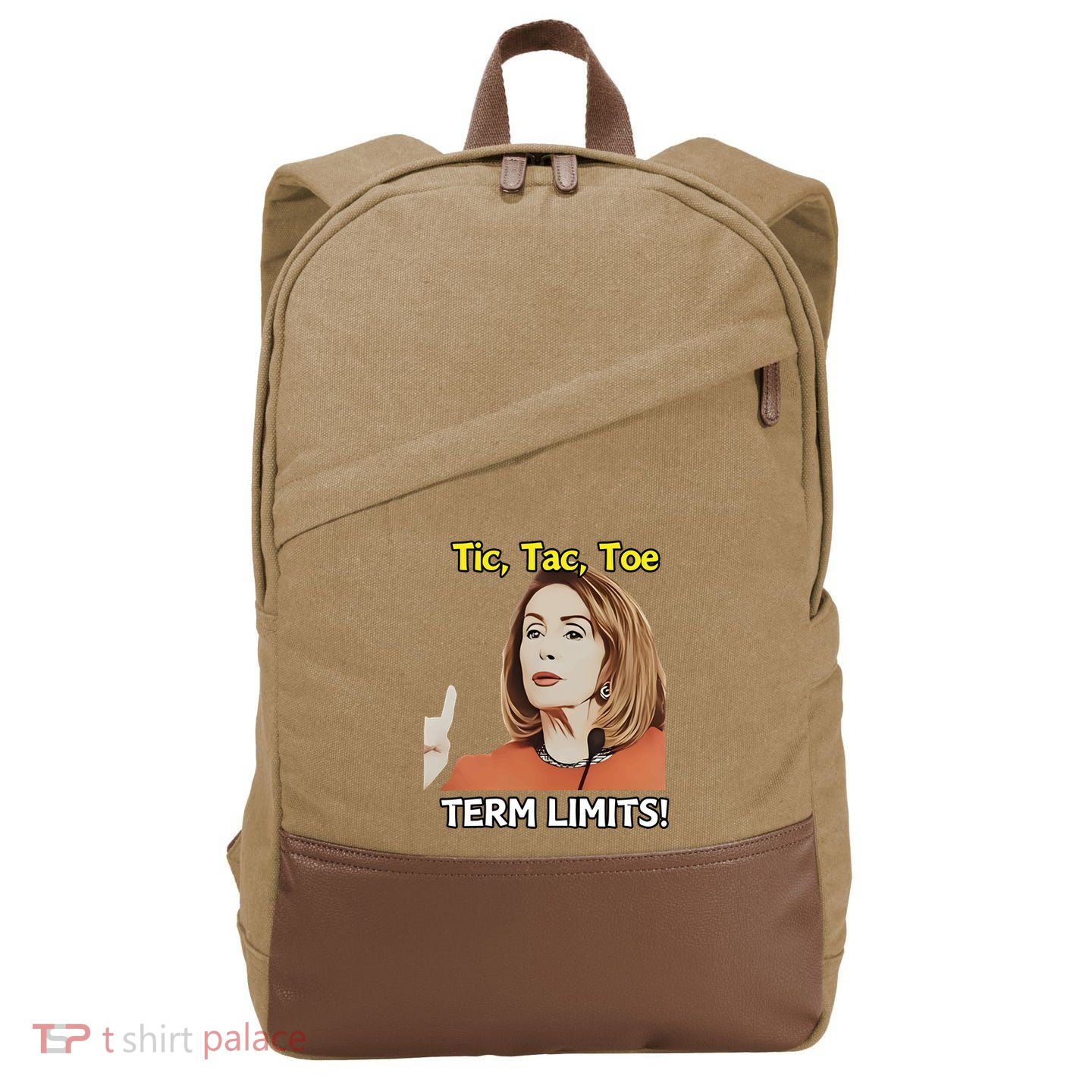 Tic Tac Toe Term Limits Heavyweight Cotton Canvas Backpack
