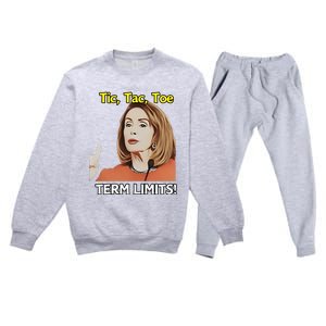 Tic Tac Toe Term Limits Heavyweight Premium Crewneck Sweatsuit Set