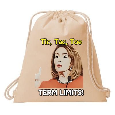 Tic Tac Toe Term Limits Heavyweight Drawstring Bag