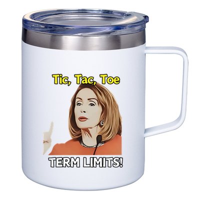 Tic Tac Toe Term Limits Heavyweight 12oz Stainless Steel Coffee Mug