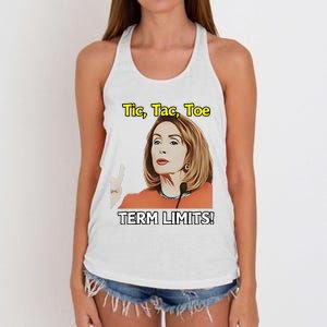 Tic Tac Toe Term Limits Heavyweight Women's Knotted Racerback Tank