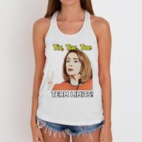 Tic Tac Toe Term Limits Heavyweight Women's Knotted Racerback Tank