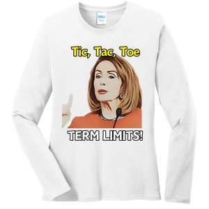 Tic Tac Toe Term Limits Heavyweight Ladies Long Sleeve Shirt