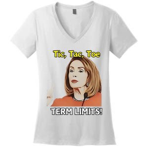 Tic Tac Toe Term Limits Heavyweight Women's V-Neck T-Shirt