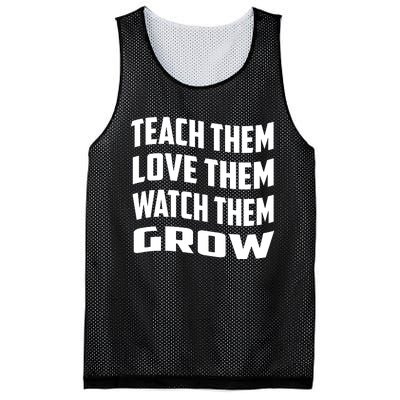 Teacher Teach Them Love Them Watch Them Grow Cute Gift Mesh Reversible Basketball Jersey Tank