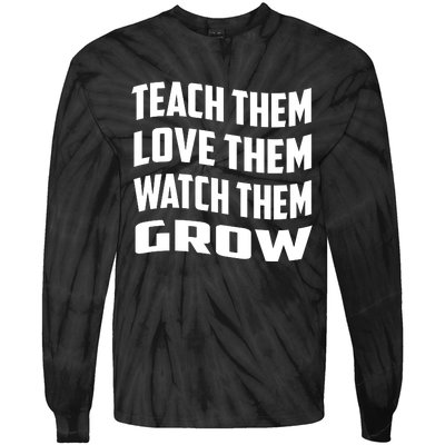 Teacher Teach Them Love Them Watch Them Grow Cute Gift Tie-Dye Long Sleeve Shirt