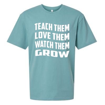 Teacher Teach Them Love Them Watch Them Grow Cute Gift Sueded Cloud Jersey T-Shirt