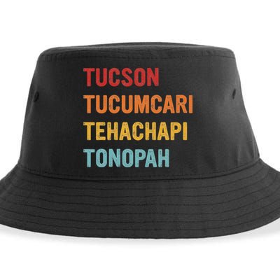 Tucson Tucumcari Tehachapi Tonopah Retro Americana Travel Sustainable Bucket Hat