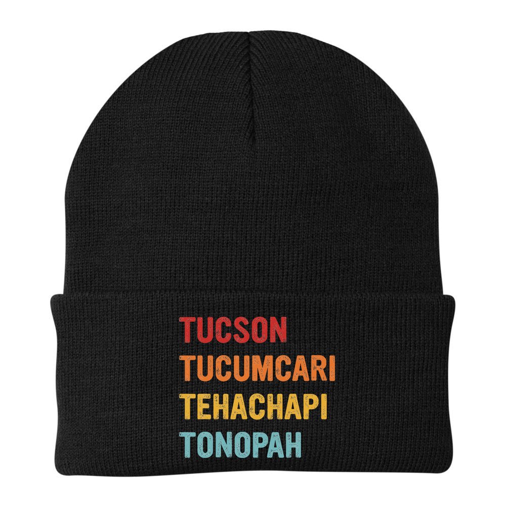 Tucson Tucumcari Tehachapi Tonopah Retro Americana Travel Beanie