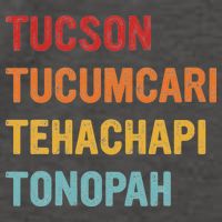Tucson Tucumcari Tehachapi Tonopah Retro Americana Travel Vector Backpack