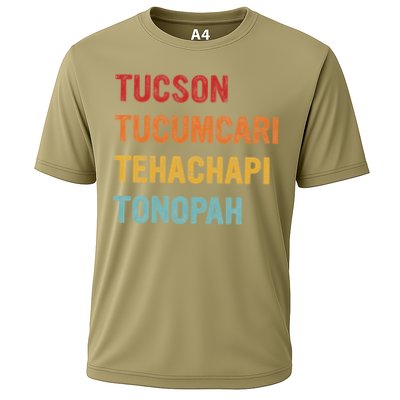 Tucson Tucumcari Tehachapi Tonopah Retro Americana Travel Cooling Performance Crew T-Shirt
