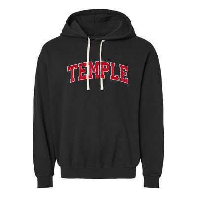 Temple Texas TX Vintage Sports Design Red Design Garment-Dyed Fleece Hoodie