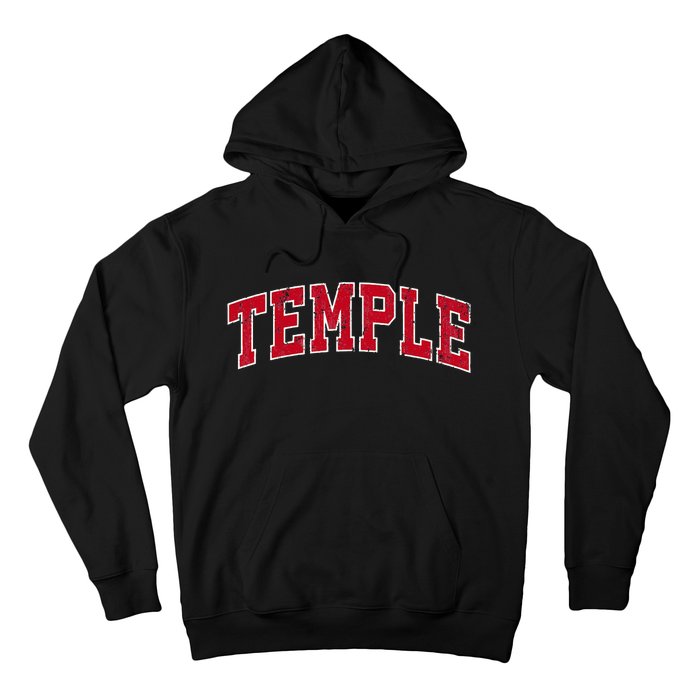 Temple Texas TX Vintage Sports Design Red Design Hoodie