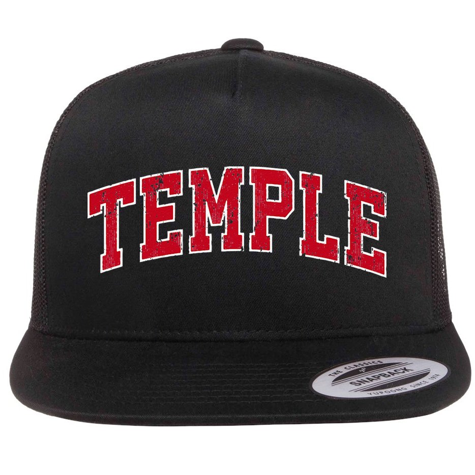 Temple Texas TX Vintage Sports Design Red Design Flat Bill Trucker Hat