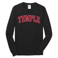 Temple Texas TX Vintage Sports Design Red Design Tall Long Sleeve T-Shirt