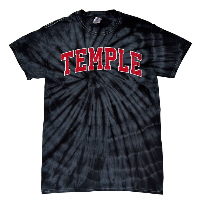 Temple Texas TX Vintage Sports Design Red Design Tie-Dye T-Shirt