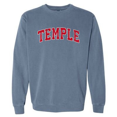 Temple Texas TX Vintage Sports Design Red Design Garment-Dyed Sweatshirt