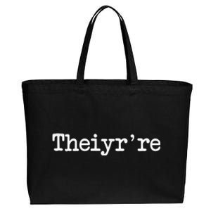 Theiyr&X27;Re Their There They&X27;Re Grammer Typo Cotton Canvas Jumbo Tote