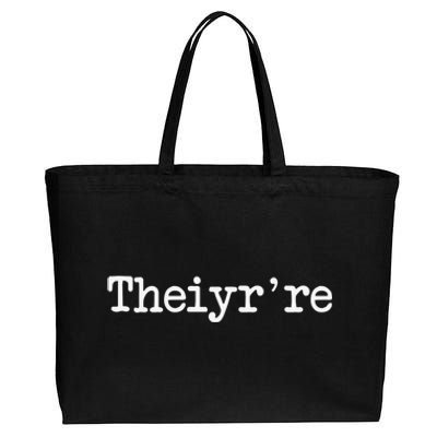 Theiyr&X27;Re Their There They&X27;Re Grammer Typo Cotton Canvas Jumbo Tote