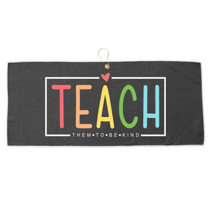 Teach Them To Be Kind Large Microfiber Waffle Golf Towel