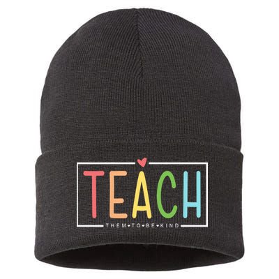 Teach Them To Be Kind Sustainable Knit Beanie