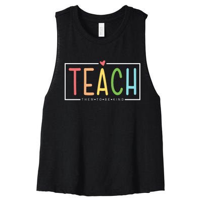 Teach Them To Be Kind Women's Racerback Cropped Tank