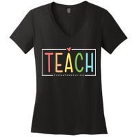 Teach Them To Be Kind Women's V-Neck T-Shirt