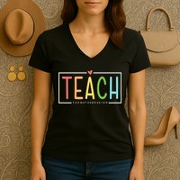Teach Them To Be Kind Women's V-Neck T-Shirt