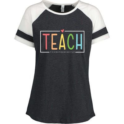 Teach Them To Be Kind Enza Ladies Jersey Colorblock Tee