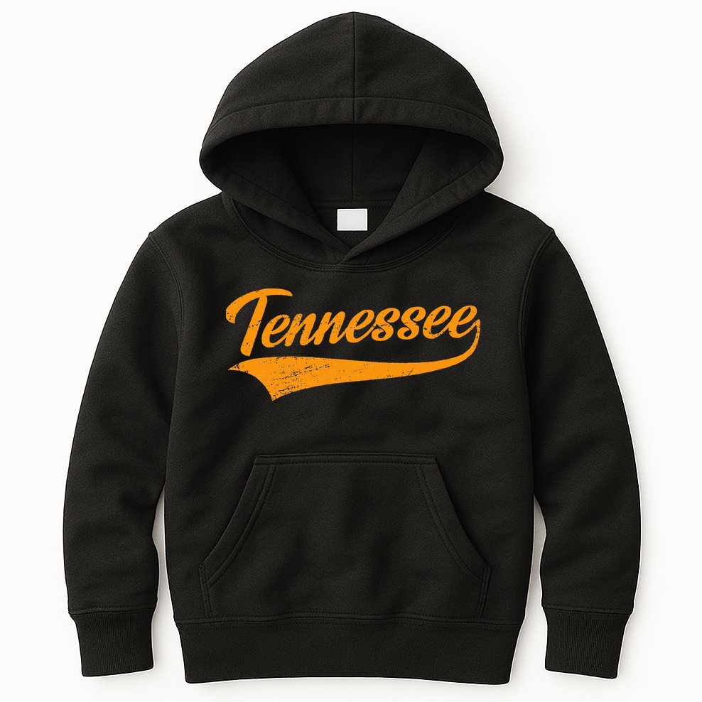 Tennessee Tn Throwback Distressed Kids Hoodie