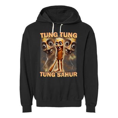 Tung Tung Tung Sahur Funny Meme Brainrot Humor Gen Z Garment-Dyed Fleece Hoodie