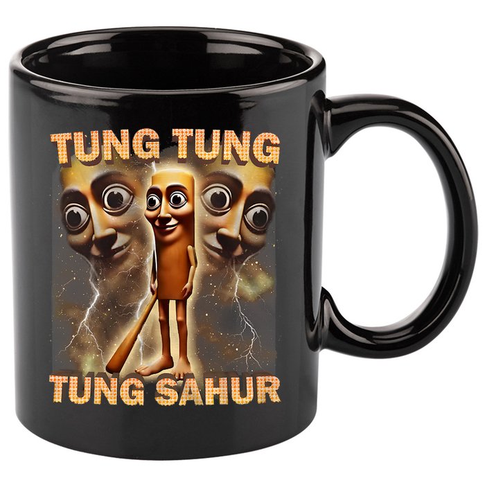Tung Tung Tung Sahur Funny Meme Brainrot Humor Gen Z 11oz C Handle Ceramic Mug