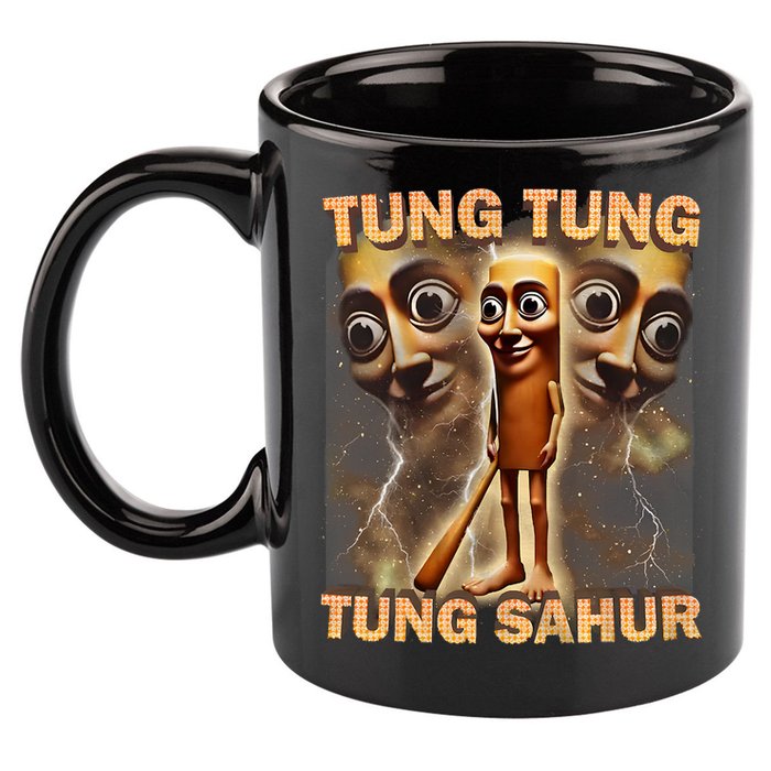 Tung Tung Tung Sahur Funny Meme Brainrot Humor Gen Z 11oz C Handle Ceramic Mug