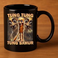 Tung Tung Tung Sahur Funny Meme Brainrot Humor Gen Z 11oz C Handle Ceramic Mug